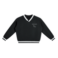 V-Neck Contrast Collar Boxy Sweatshirt